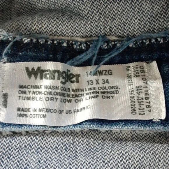 Wrangler women's size 13 blue jeans 13X34 Inseam measures 33 inches - Picture 12 of 14